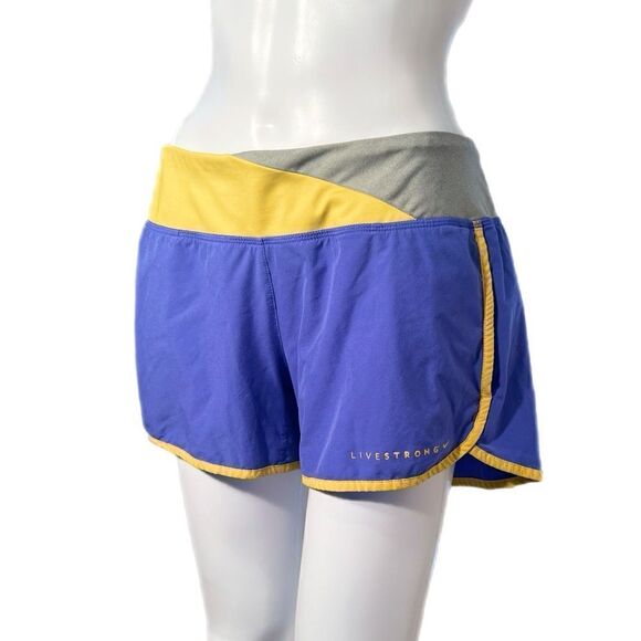 NIKE Livestrong Blue & Yellow Running Shorts - Picture 1 of 12